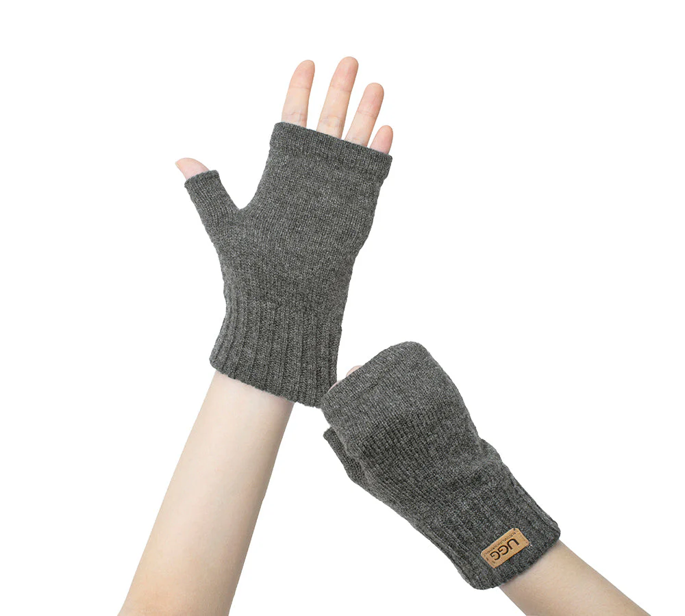 Wool Cashmere Blend Fingerless Gloves Palra - Image 25