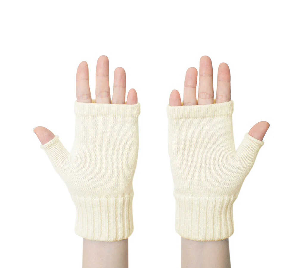 Wool Cashmere Blend Fingerless Gloves Palra - Image 5