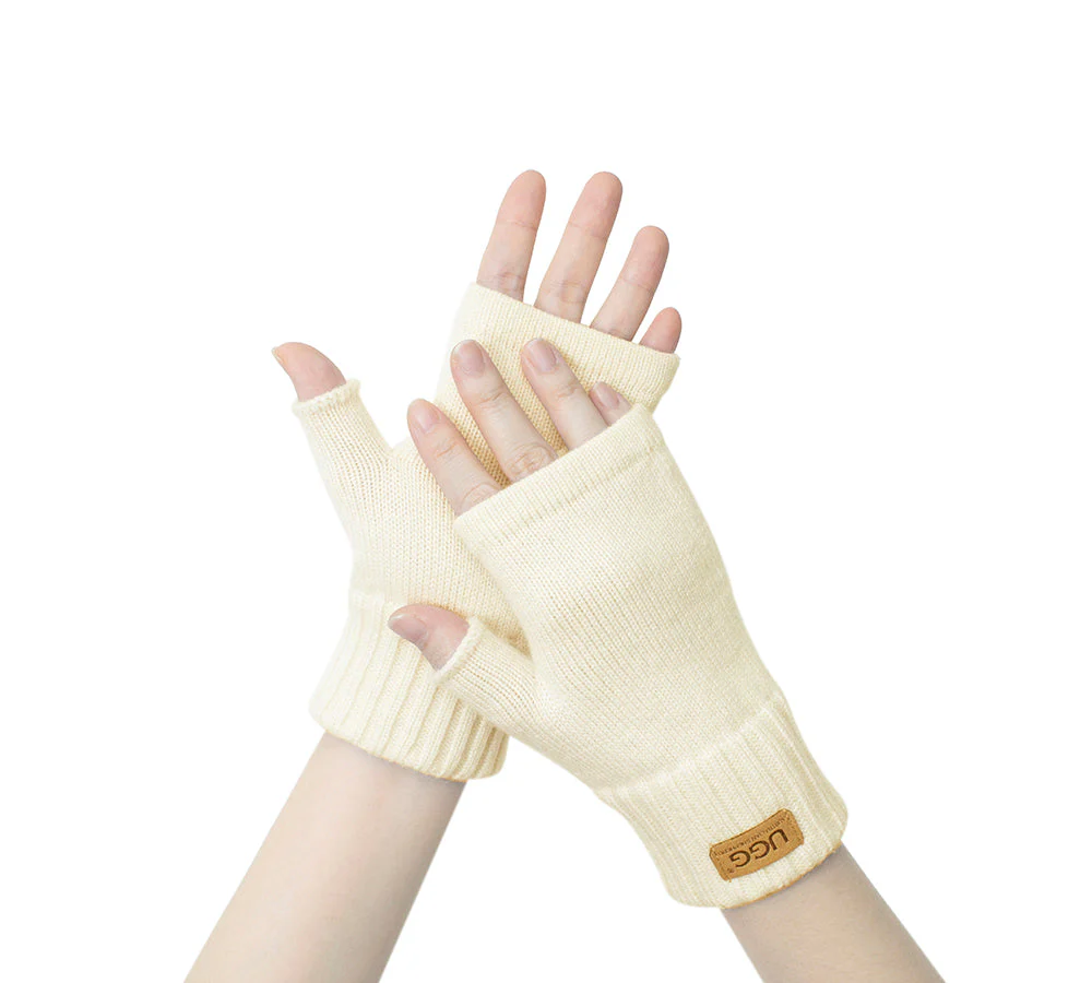 Wool Cashmere Blend Fingerless Gloves Palra - Image 6