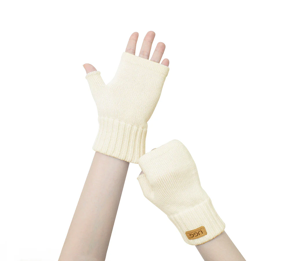 Wool Cashmere Blend Fingerless Gloves Palra - Image 7