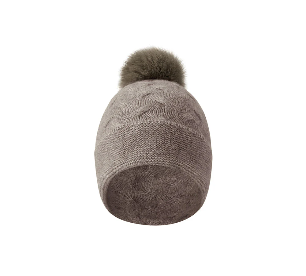 Wool Cashmere Blend Pom Pom Beanie Taffie - Image 12