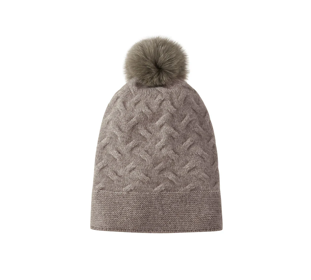 Wool Cashmere Blend Pom Pom Beanie Taffie - Image 13