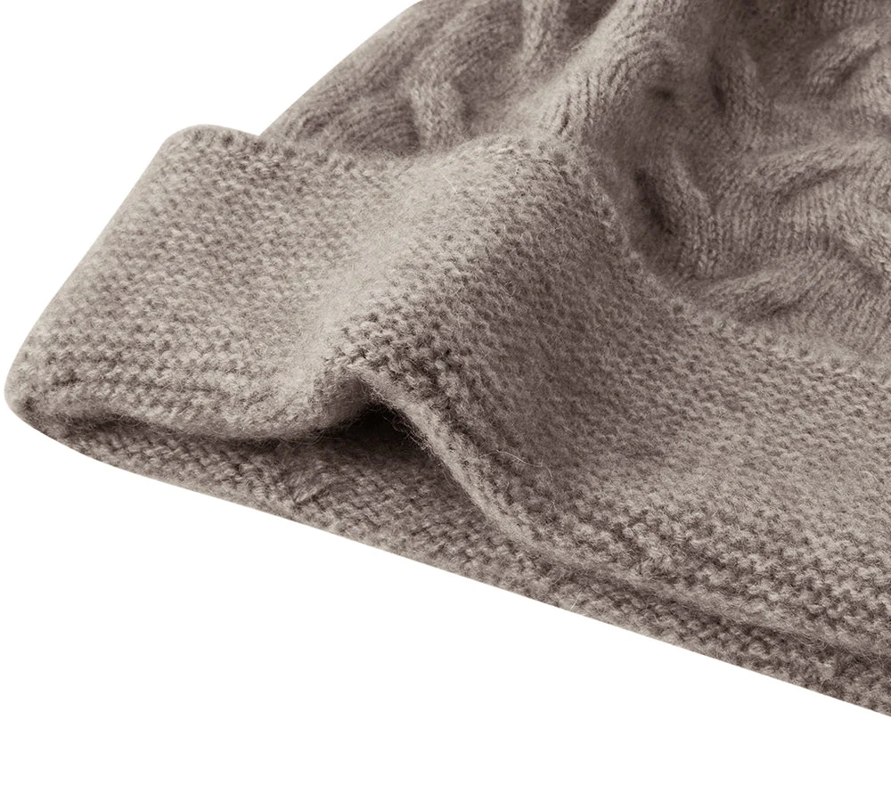 Wool Cashmere Blend Pom Pom Beanie Taffie - Image 15