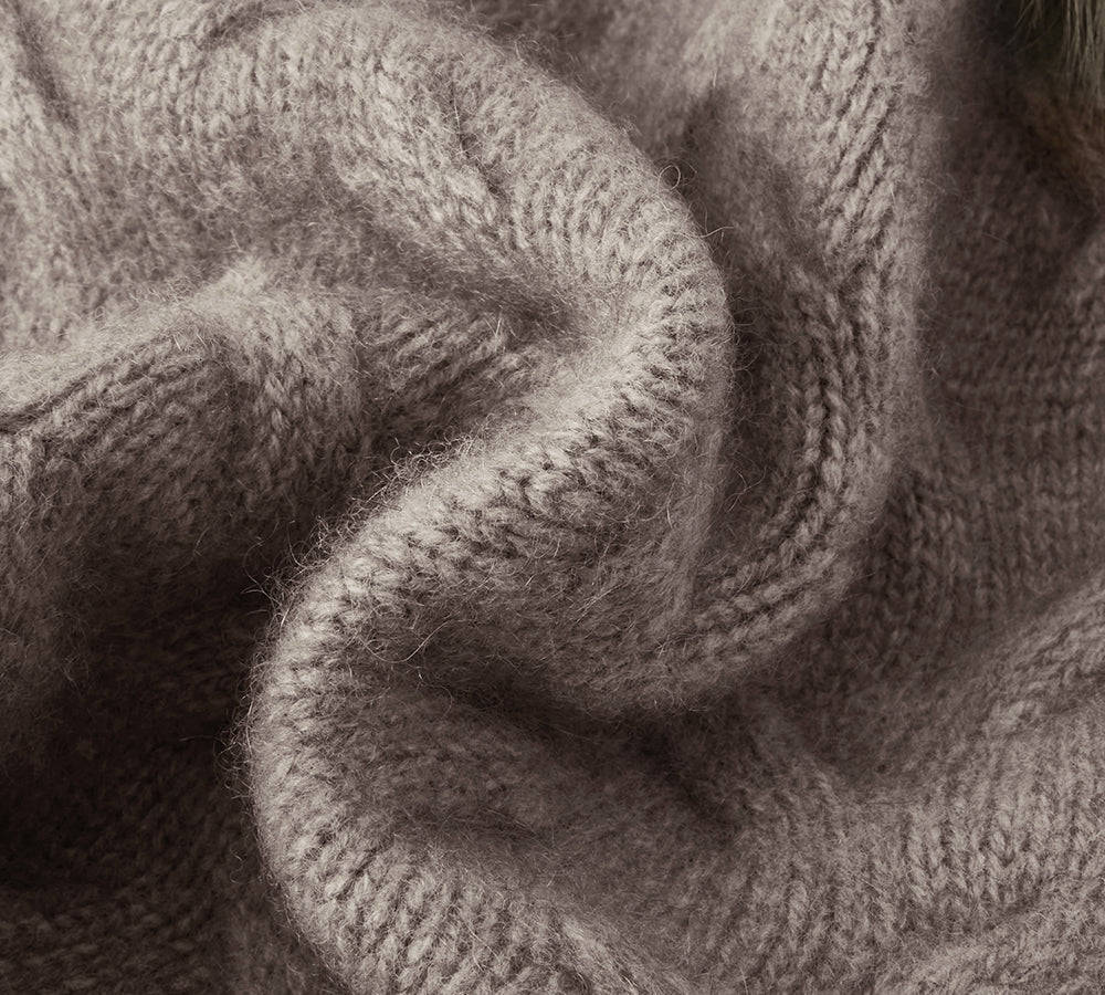 Wool Cashmere Blend Pom Pom Beanie Taffie - Image 16
