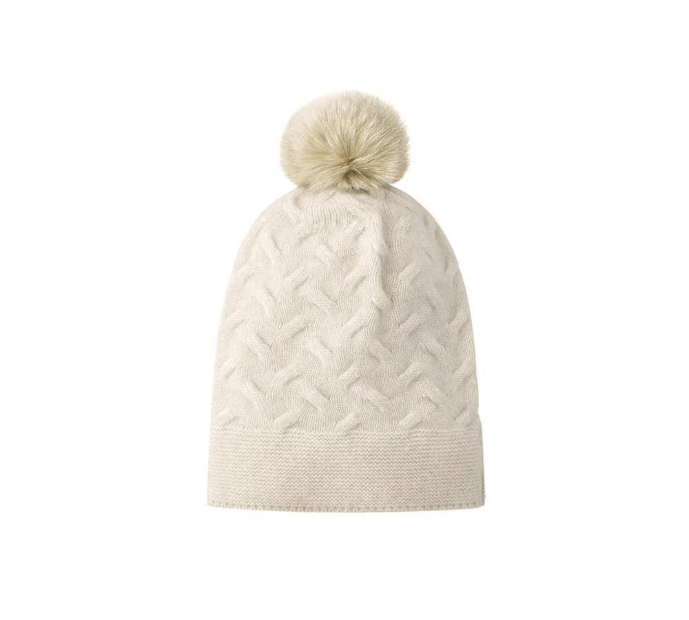 Wool Cashmere Blend Pom Pom Beanie Taffie - Image 5